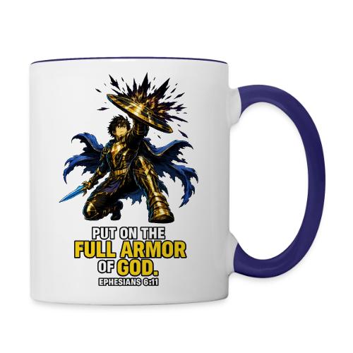 Full Armor of God Anime Warrior | Ephesians 6:11 C - Contrast Coffee Mug