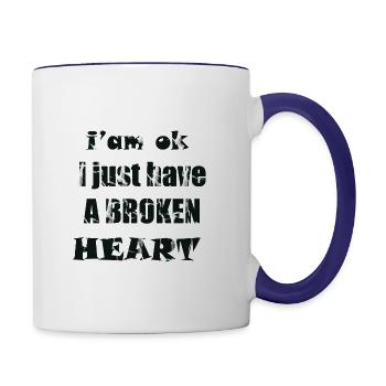 Heart Broken Drip - Contrast Coffee Mug - white/cobalt blue - Right