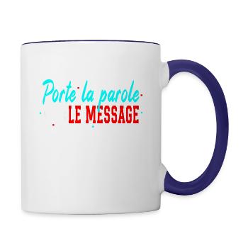 Speak, live the message - Contrast Coffee Mug - white/cobalt blue - Right