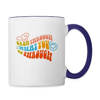Grow Through What You Go Through T-shirt - Contrast Coffee Mug - white/cobalt blue - Right