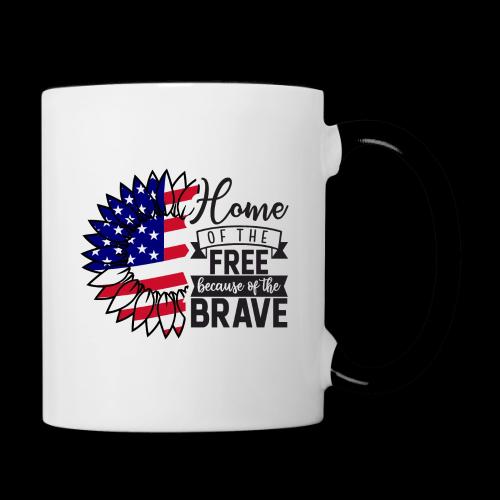 Home the free because of the brave - Contrast Coffee Mug
