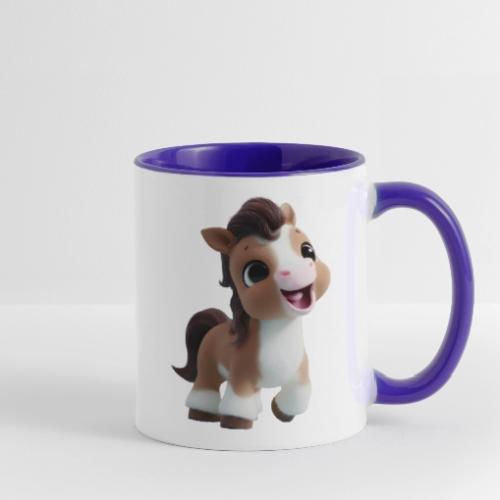 Sweet Cartoon Baby Pony in Brown and White - Contrast Coffee Mug