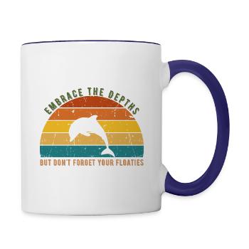 Sunset Serenity: Embrace the Depths - Contrast Coffee Mug - white/cobalt blue - Right