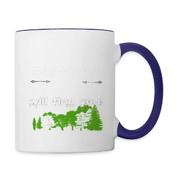Never mess with a boy scout funny t shirt gift - Contrast Coffee Mug - white/cobalt blue - Right