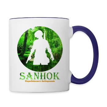 Premium Pubg Sanhok T-shirt - Contrast Coffee Mug - white/cobalt blue - Right