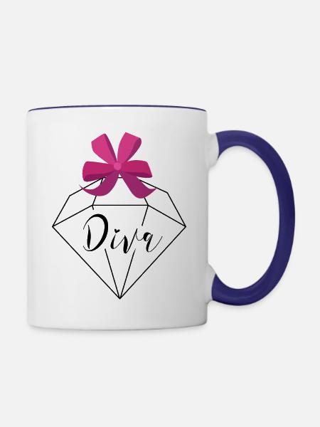 Diva - Contrast Coffee Mug - white/cobalt blue