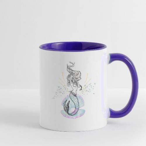 Mermaid Ocean Goddess In Shell - Fairytale Design - Contrast Coffee Mug