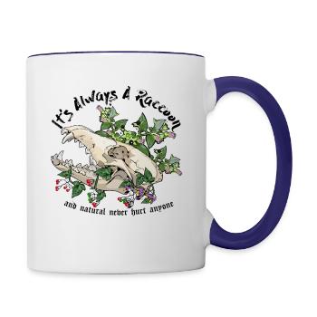 It s Always A Raccoon with Coyote and Nightshade - Contrast Coffee Mug - white/cobalt blue - Right
