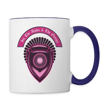 THE ALPHA AND OMEGA - Contrast Coffee Mug - white/cobalt blue - Right