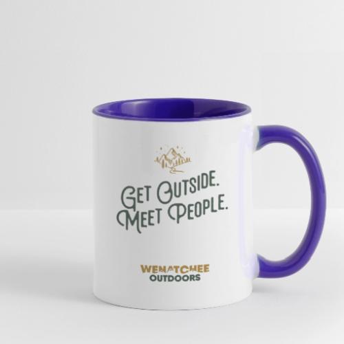 Get Outside. Meet People. Two Tone. - Contrast Coffee Mug