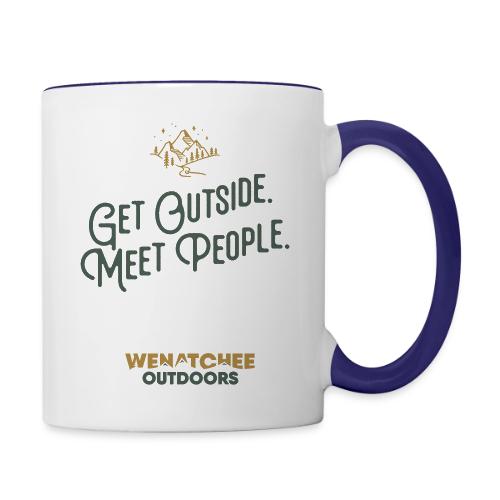 Get Outside. Meet People. Two Tone. - Contrast Coffee Mug