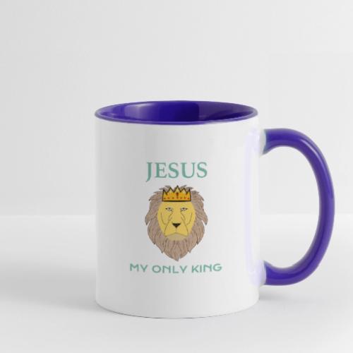 Jesus My Only King Shirt – Lion of Judah - Contrast Coffee Mug