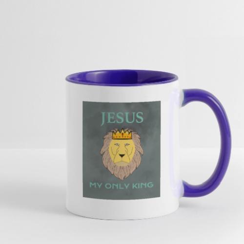 Jesus My Only KIng w background - Contrast Coffee Mug