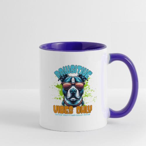 Pawsitive Vibes Only - Uplifting Pit Bull Design - Contrast Coffee Mug