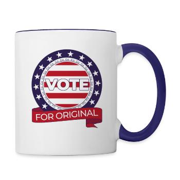 Election design USA Flag gift election campaign - Contrast Coffee Mug - white/cobalt blue - Right