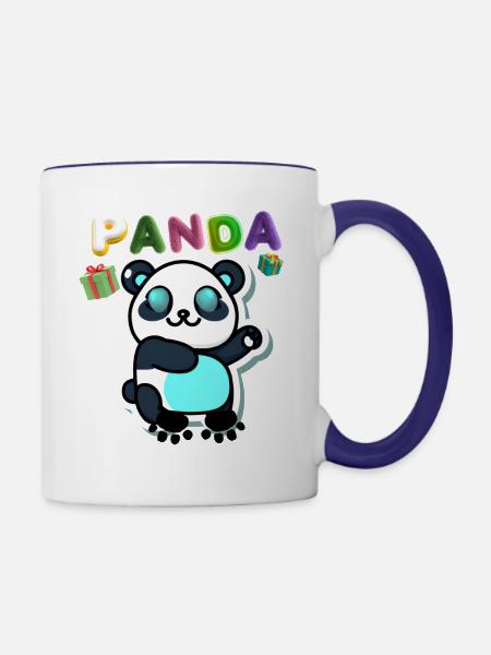 panda - Contrast Coffee Mug - white/cobalt blue