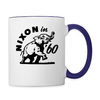 Nixon in 60 Richard Nixon Political Campaign - Contrast Coffee Mug - white/cobalt blue - Right