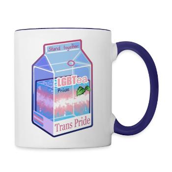 Trans LGB-Tea - Contrast Coffee Mug - white/cobalt blue - Right