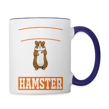 Hamster Gift Wheel Golden - Contrast Coffee Mug - white/cobalt blue - Right