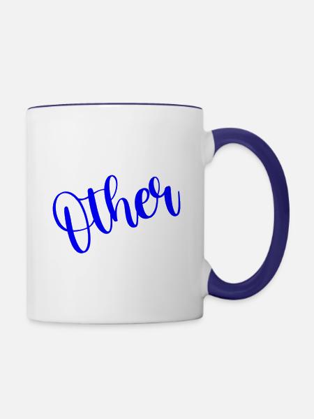 The Other Half - Contrast Coffee Mug - white/cobalt blue