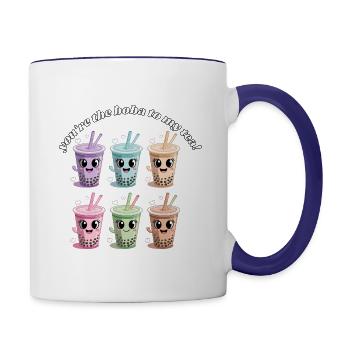 Bubble tea bliss - Contrast Coffee Mug - white/cobalt blue - Right