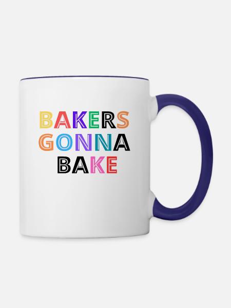 Bakers gonna bake - Contrast Coffee Mug - white/cobalt blue