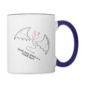 Broken Heart - Contrast Coffee Mug - white/cobalt blue - Right