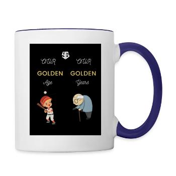Golden Years vs Golden Age - Contrast Coffee Mug - white/cobalt blue - Right