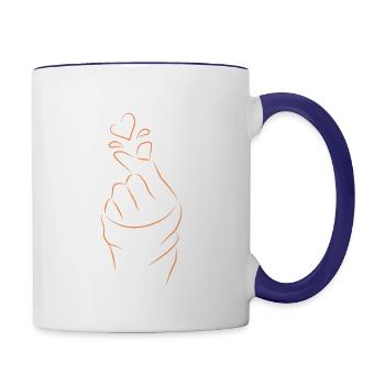 My heart in your hands - Contrast Coffee Mug - white/cobalt blue - Right