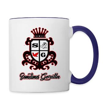 gorilla crest - Contrast Coffee Mug - white/cobalt blue - Right