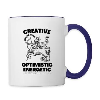 Birthday My Star Sign Sagittarius Zodiac - Contrast Coffee Mug - white/cobalt blue - Right