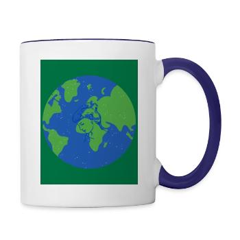world - Contrast Coffee Mug - white/cobalt blue - Right
