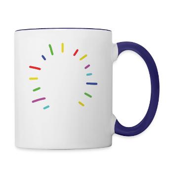 Autism Lightbulb Puzzle Piece Kids s Autism - Contrast Coffee Mug - white/cobalt blue - Right