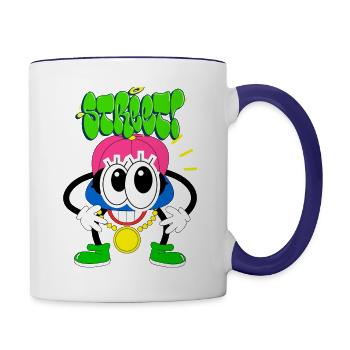 street rap music - Contrast Coffee Mug - white/cobalt blue - Right