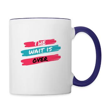 The Wait is Over - Contrast Coffee Mug - white/cobalt blue - Right