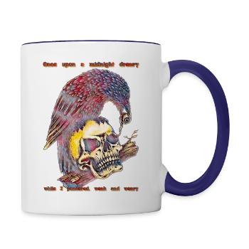 The Skull & The Raven - Contrast Coffee Mug - white/cobalt blue - Right