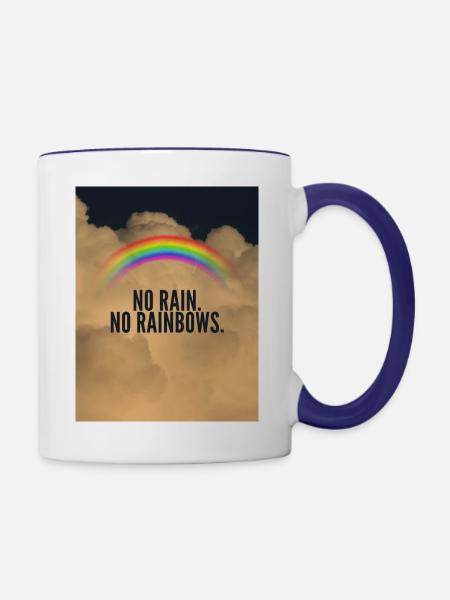 No rain No rainbows - Contrast Coffee Mug - white/cobalt blue
