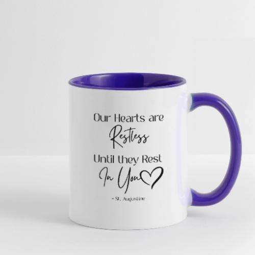 Restless Heart Saint Augustine Quote - Contrast Coffee Mug