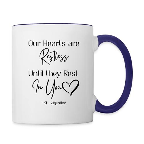 Restless Heart Saint Augustine Quote - Contrast Coffee Mug