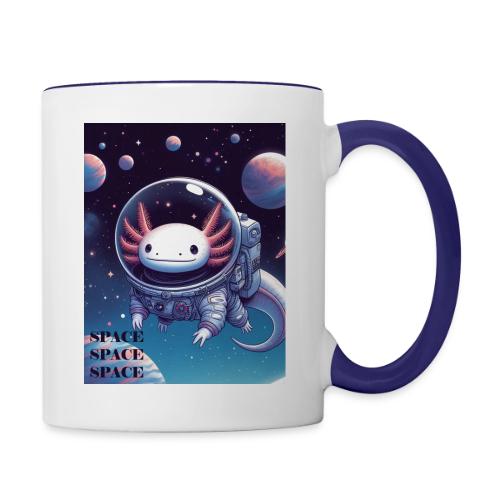 Axolotl Astronaut - Cute Axolotl Space Explorer - Contrast Coffee Mug