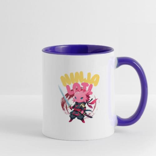 Kawaii Axolotl Ninja - Contrast Coffee Mug
