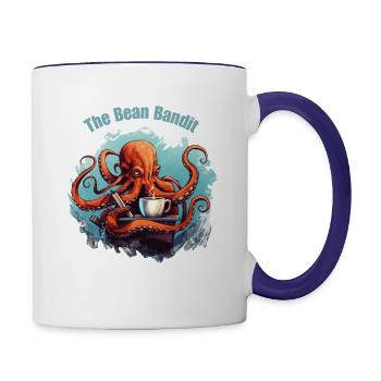 The Bean Bandit - Contrast Coffee Mug - white/cobalt blue - Right