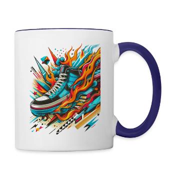 Sneakers - Contrast Coffee Mug - white/cobalt blue - Right