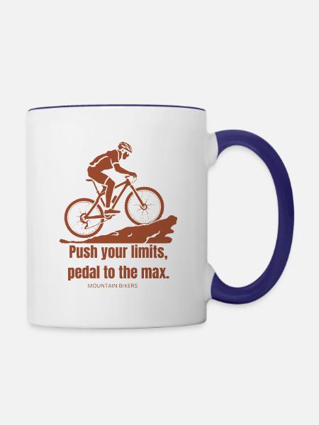 Pedal Power – Life Behind Bars! - Contrast Coffee Mug - white/cobalt blue