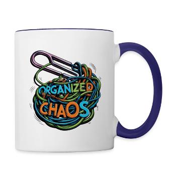 Organized chaos - Contrast Coffee Mug - white/cobalt blue - Right