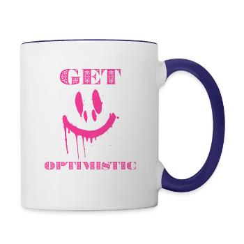 Get optimistic - Contrast Coffee Mug - white/cobalt blue - Right