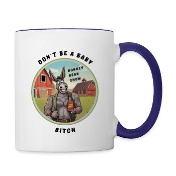 Don't be a baby... B_tch - Contrast Coffee Mug - white/cobalt blue - Right