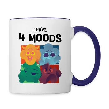 i have 4 moods funny design - Contrast Coffee Mug - white/cobalt blue - Right