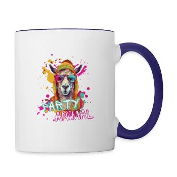 Party animal - Contrast Coffee Mug - white/cobalt blue - Right