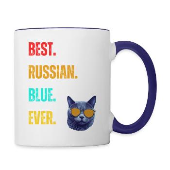 Best Russian Blue Ever - Contrast Coffee Mug - white/cobalt blue - Right